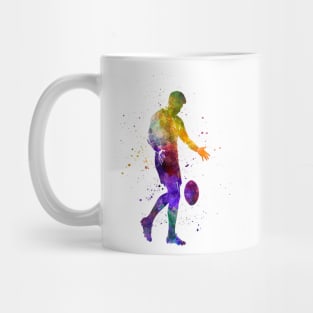 Rugby player in watercolor Mug